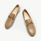 Gold Bit Round Toe Loafers (Loraine)