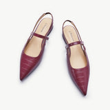 Pointed Toe Slingback Flats (Freya)（SALE）