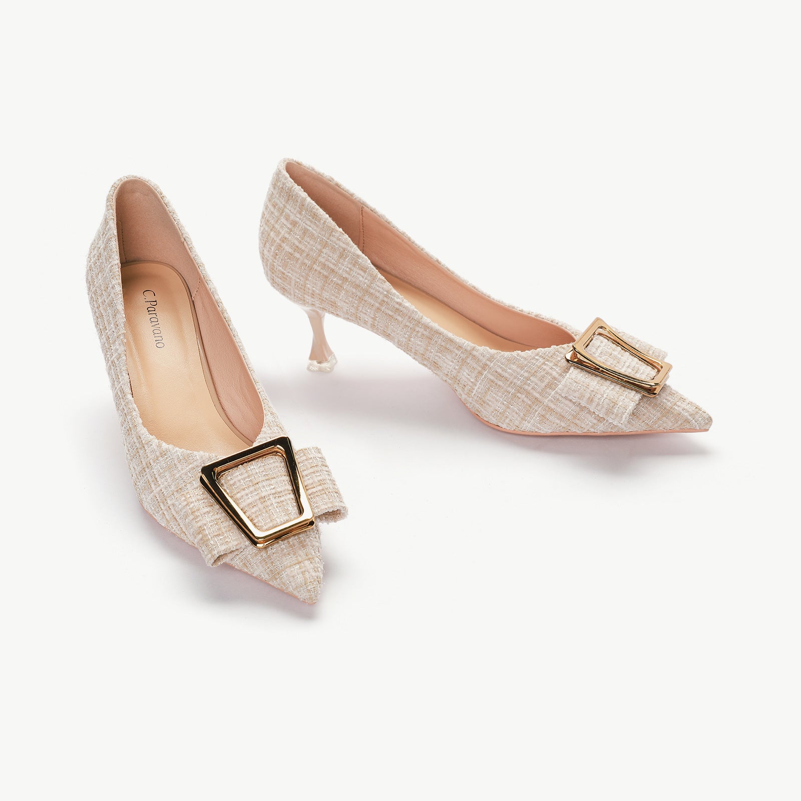 Metal Tie Kitten Heel Pumps (Olivia)