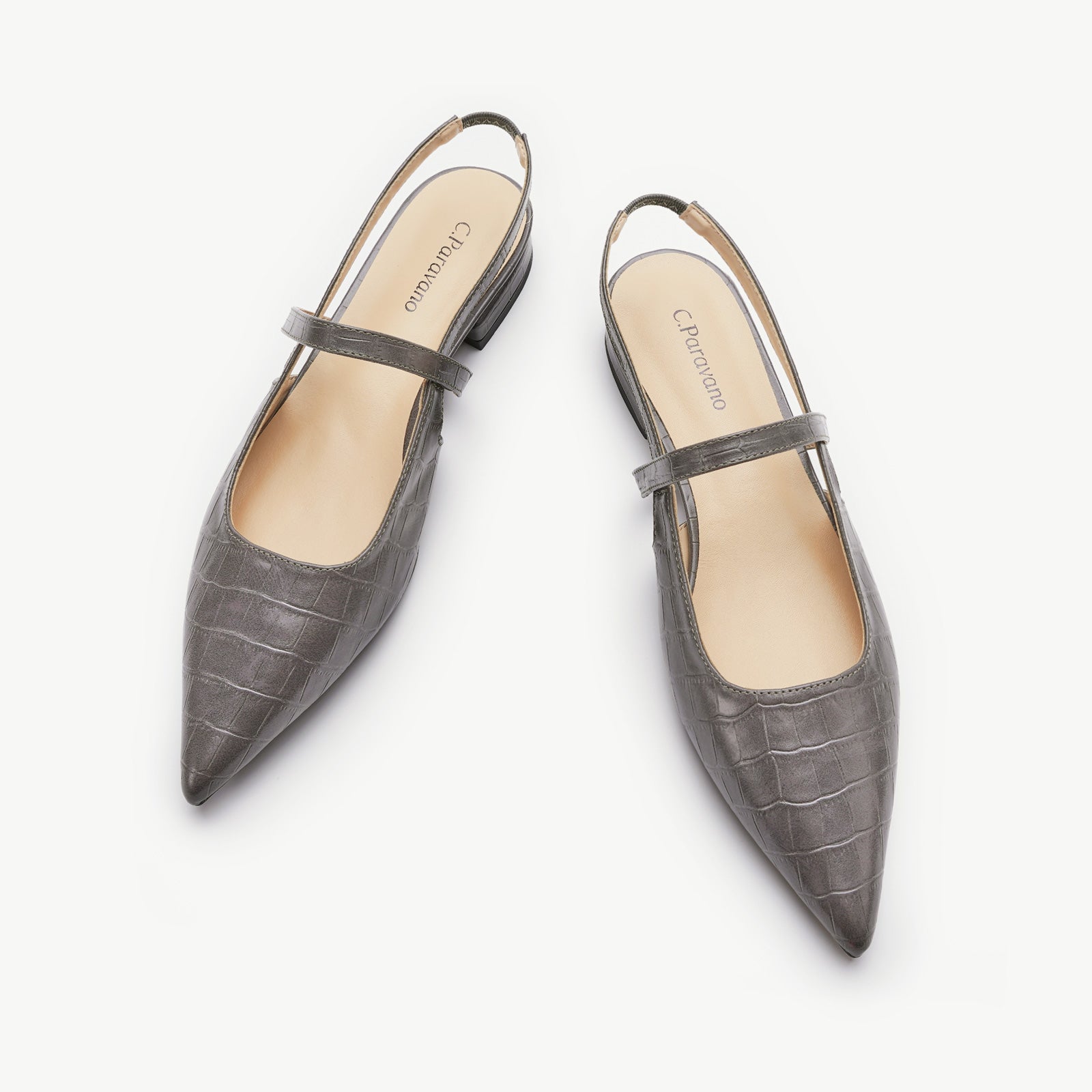Pointed Toe Slingback Flats (Freya)（SALE）