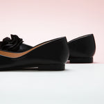 Dark and Dramatic: Flower Decor Ballerina in a striking black hue, perfect for a bold statement