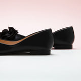 Dark and Dramatic: Flower Decor Ballerina in a striking black hue, perfect for a bold statement