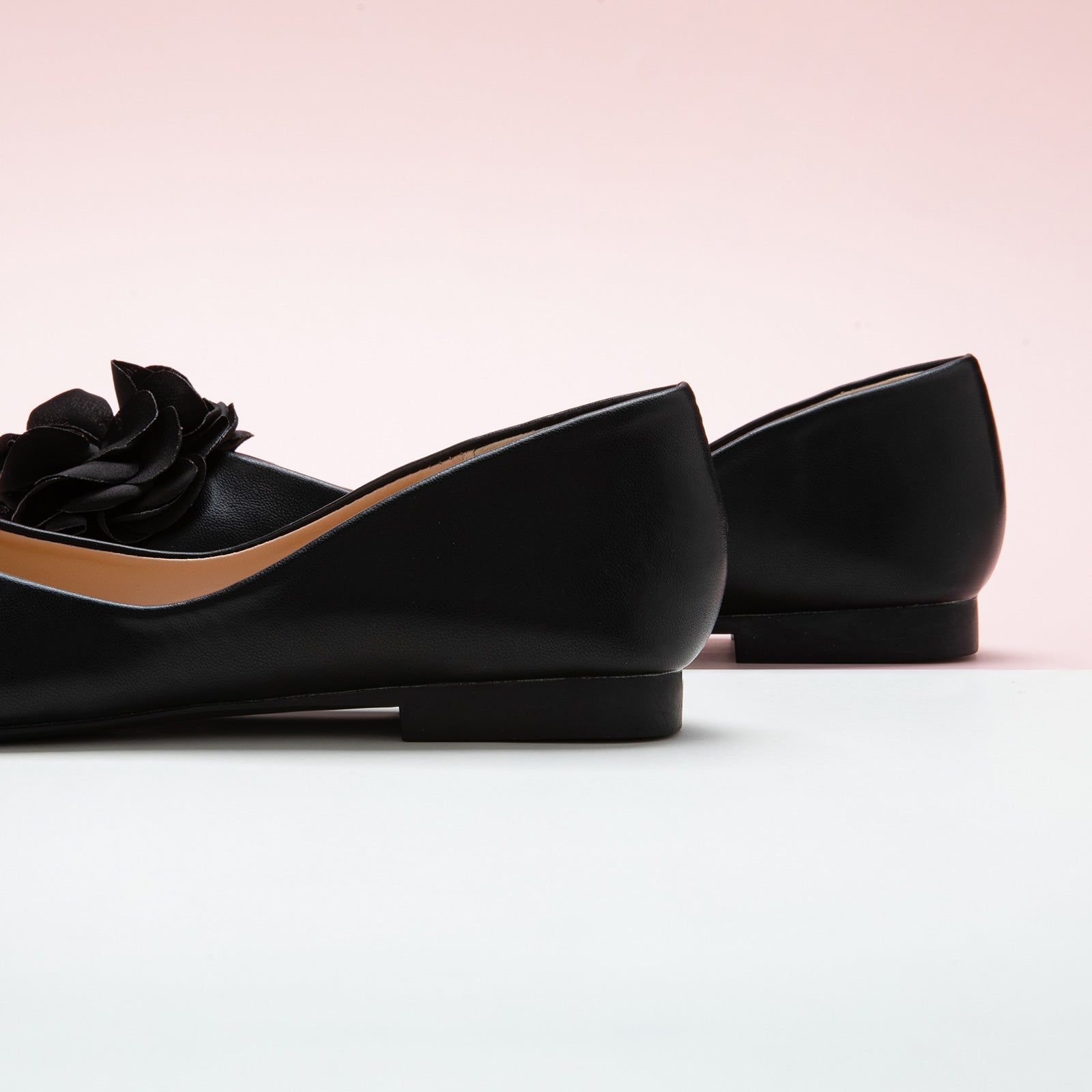 Dark and Dramatic: Flower Decor Ballerina in a striking black hue, perfect for a bold statement