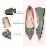 green C-buckle shoes womens perfect for any occasion