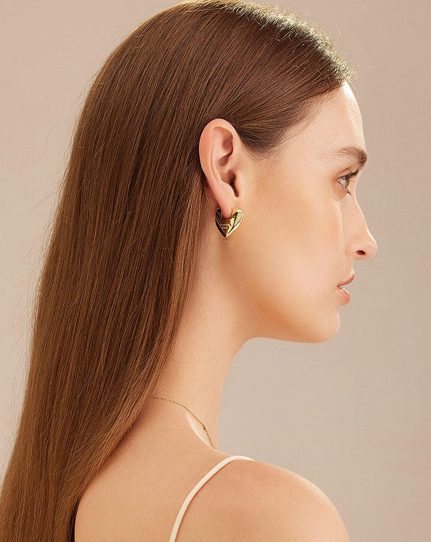 ○『4年保証』○ HARPO silver 11G heart earrings
