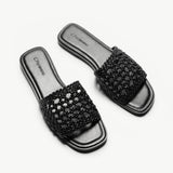 Handwoven Flat Mule Sandals(Deia)