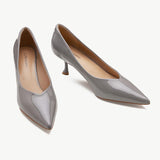 Glossed Gray Pumps shoes