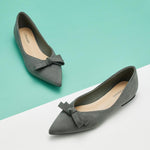 Blue suede ballet flats for a classic and comfortable style