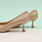 Glossed Beige Pumps shoes