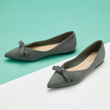 Chic and versatile blue suede ballet flats.