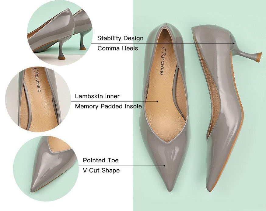 Buy Glossed Gray Pumps shoes