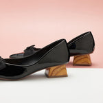 Classic Black Middle Heel Pump Shoes - Versatile and Stylish"