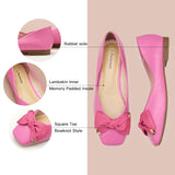 Vibrant Hot Pink Footwear - Bowknot Square Flats