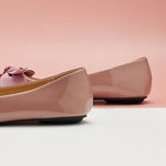 High-quality pink Pointed Toe Flats in patent leather, an ideal addition to your stylish ensemble