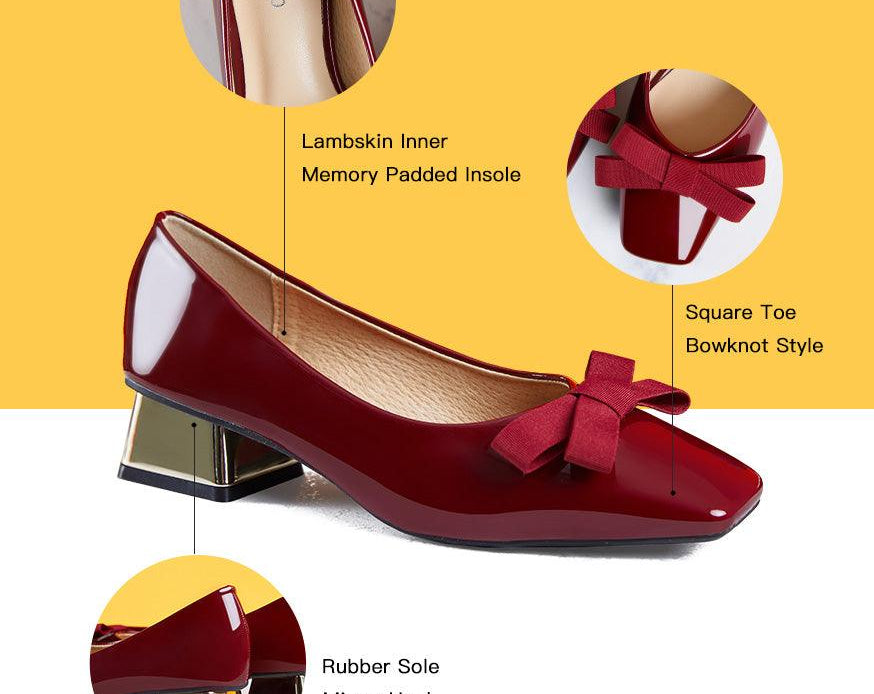 Fashionable Red Middle Heel Pump Shoes - A Timeless Choice