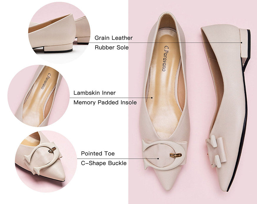 Chic and elegant white point-toe flats for a sophisticated look