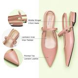 Pink Slingback Flats with Modern Elegance: These pink flats offer a contemporary touch with their sleek design and pointed toe.